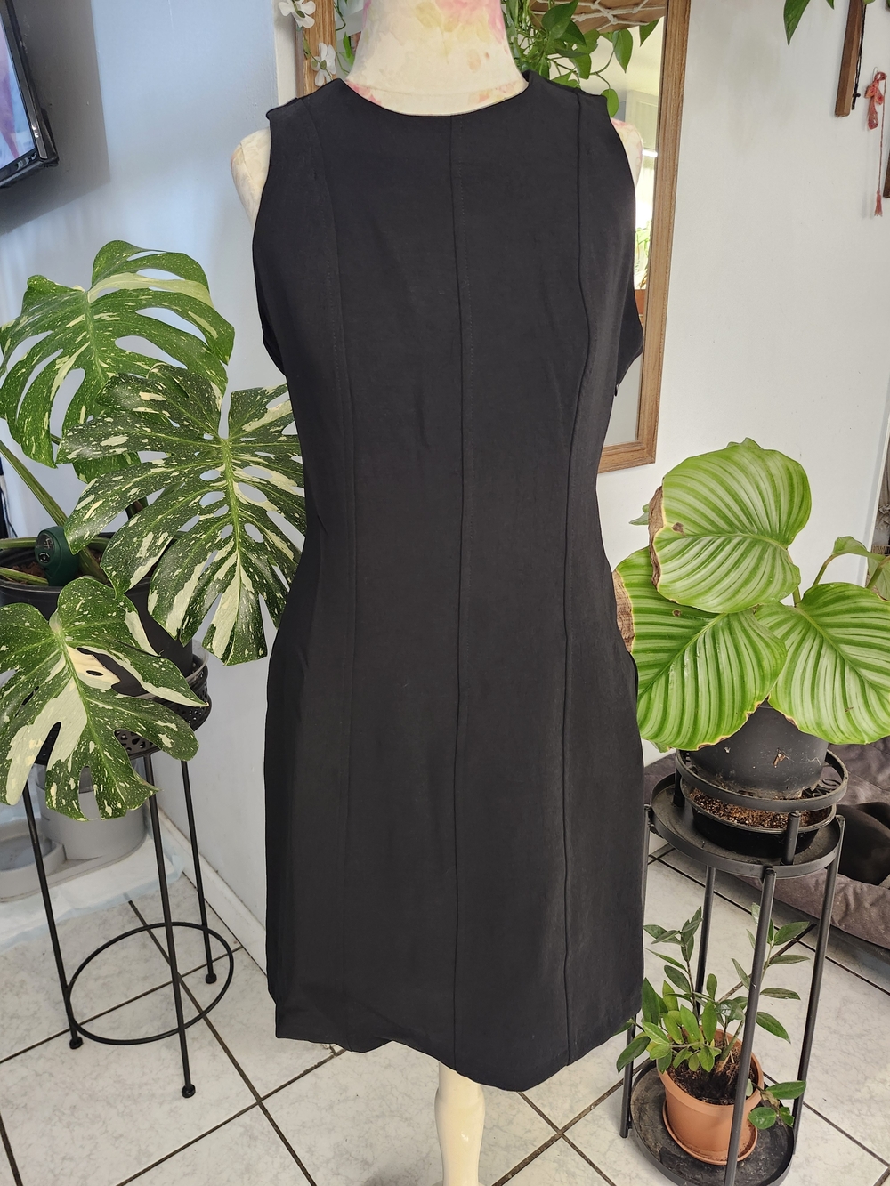 a new day Black Sleeveless Midi Sheath Dress